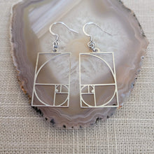 Load image into Gallery viewer, Fibonacci Earrings - Silver Golden Ration Dangle Drop Earrings