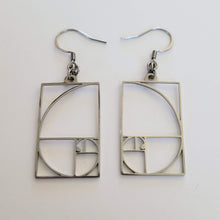 Load image into Gallery viewer, Fibonacci Earrings - Silver Golden Ration Dangle Drop Earrings