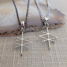 Load image into Gallery viewer, Sigil of Azazel Necklace, Your Choice of Gunmetal or Silver Rolo Chain, Supernatural Jewelry