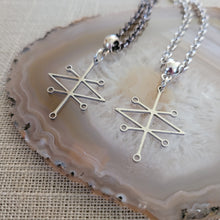 Load image into Gallery viewer, Sigil of Azazel Necklace, Your Choice of Gunmetal or Silver Rolo Chain, Supernatural Jewelry