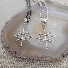 Load image into Gallery viewer, Sigil of Azazel Necklace, Your Choice of Gunmetal or Silver Rolo Chain, Supernatural Jewelry