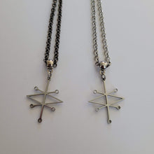 Load image into Gallery viewer, Sigil of Azazel Necklace, Your Choice of Gunmetal or Silver Rolo Chain, Supernatural Jewelry