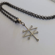 Load image into Gallery viewer, Sigil of Azazel Necklace, Your Choice of Gunmetal or Silver Rolo Chain, Supernatural Jewelry