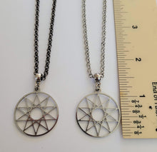 Load image into Gallery viewer, Decagram Necklace, Your Choice of Gunmetal or Silver Rolo Chain, Mens Jewelry