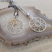 Load image into Gallery viewer, Decagram Necklace, Your Choice of Gunmetal or Silver Rolo Chain, Mens Jewelry