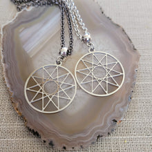 Load image into Gallery viewer, Decagram Necklace, Your Choice of Gunmetal or Silver Rolo Chain, Mens Jewelry