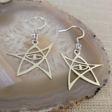 Load image into Gallery viewer, Cthulhu Earrings, HP Lovecraft Dangle Drop Earrings, Machine Cut Stainless Steel Charms