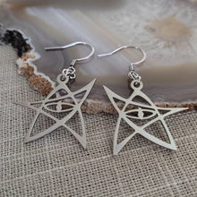 Load image into Gallery viewer, Cthulhu Earrings, HP Lovecraft Dangle Drop Earrings, Machine Cut Stainless Steel Charms