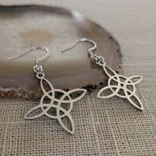 Load image into Gallery viewer, Witches Knot Earrings, Dangle Drop Earrings, Stainless Steel Wiccan Pagan Coven Jewelry