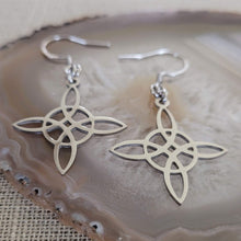 Load image into Gallery viewer, Witches Knot Earrings, Dangle Drop Earrings, Stainless Steel Wiccan Pagan Coven Jewelry