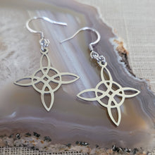 Load image into Gallery viewer, Witches Knot Earrings, Dangle Drop Earrings, Stainless Steel Wiccan Pagan Coven Jewelry