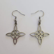 Load image into Gallery viewer, Witches Knot Earrings, Dangle Drop Earrings, Stainless Steel Wiccan Pagan Coven Jewelry