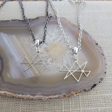 Load image into Gallery viewer, Midas Star Necklace, Your Choice of Gunmetal or Silver Rolo Chain, Reiki Jewelry