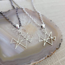 Load image into Gallery viewer, Midas Star Necklace, Your Choice of Gunmetal or Silver Rolo Chain, Reiki Jewelry