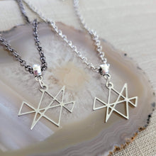 Load image into Gallery viewer, Midas Star Necklace, Your Choice of Gunmetal or Silver Rolo Chain, Reiki Jewelry