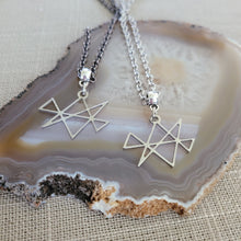 Load image into Gallery viewer, Midas Star Necklace, Your Choice of Gunmetal or Silver Rolo Chain, Reiki Jewelry