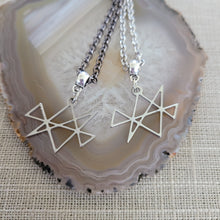 Load image into Gallery viewer, Midas Star Necklace, Your Choice of Gunmetal or Silver Rolo Chain, Reiki Jewelry