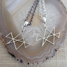 Load image into Gallery viewer, Midas Star Necklace, Your Choice of Gunmetal or Silver Rolo Chain, Reiki Jewelry