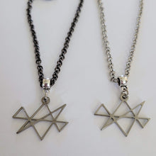 Load image into Gallery viewer, Midas Star Necklace, Your Choice of Gunmetal or Silver Rolo Chain, Reiki Jewelry