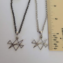Load image into Gallery viewer, Midas Star Necklace, Your Choice of Gunmetal or Silver Rolo Chain, Reiki Jewelry