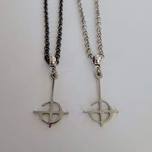 Load image into Gallery viewer, Grucifix Cross Necklace, Your Choice of Gunmetal or Silver Rolo Chain, Imperator Ghost BC Jewelry