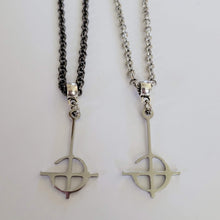 Load image into Gallery viewer, Grucifix Cross Necklace, Your Choice of Gunmetal or Silver Rolo Chain, Imperator Ghost BC Jewelry