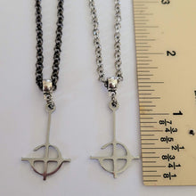Load image into Gallery viewer, Grucifix Cross Necklace, Your Choice of Gunmetal or Silver Rolo Chain, Imperator Ghost BC Jewelry