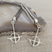 Load image into Gallery viewer, Grucifix Cross Necklace, Your Choice of Gunmetal or Silver Rolo Chain, Imperator Ghost BC Jewelry