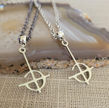 Load image into Gallery viewer, Grucifix Cross Necklace, Your Choice of Gunmetal or Silver Rolo Chain, Imperator Ghost BC Jewelry