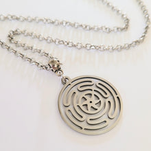 Load image into Gallery viewer, Hecate Wheel Necklace, Your Choice of Gunmetal or Silver Rolo Chain, Mens Jewelry