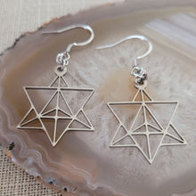 Load image into Gallery viewer, Merkaba Earrings, Yoga Jewelry, Dangle Drop Earrings,