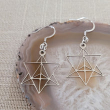 Load image into Gallery viewer, Merkaba Earrings, Yoga Jewelry, Dangle Drop Earrings,