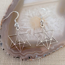 Load image into Gallery viewer, Merkaba Earrings, Yoga Jewelry, Dangle Drop Earrings,