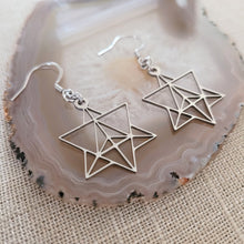 Load image into Gallery viewer, Merkaba Earrings, Yoga Jewelry, Dangle Drop Earrings,