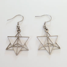 Load image into Gallery viewer, Merkaba Earrings, Yoga Jewelry, Dangle Drop Earrings,