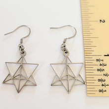 Load image into Gallery viewer, Merkaba Earrings, Yoga Jewelry, Dangle Drop Earrings,