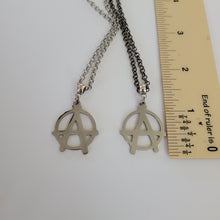 Load image into Gallery viewer, Anarchy Necklace, Your Choice of Gunmetal or Silver Rolo Chain, Jewelry for Anarchists