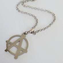 Load image into Gallery viewer, Anarchy Necklace, Your Choice of Gunmetal or Silver Rolo Chain, Jewelry for Anarchists