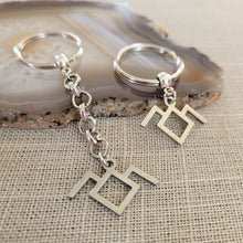 Load image into Gallery viewer, Twin Peaks Keychain, Laura Palmer Black Lodge, Backpack or Purse Charm, Zipper Pull