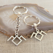 Load image into Gallery viewer, Twin Peaks Keychain, Laura Palmer Black Lodge, Backpack or Purse Charm, Zipper Pull
