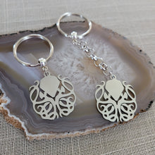 Load image into Gallery viewer, Cthulhu Keychain, HP Lovecraft, Backpack or Purse Charm, Zipper Pull, Stainless Steel Charm