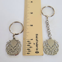 Load image into Gallery viewer, Cthulhu Keychain, HP Lovecraft, Backpack or Purse Charm, Zipper Pull, Stainless Steel Charm