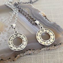 Load image into Gallery viewer, Moon Phase Necklace, Your Choice of Gunmetal or Silver Rolo Chain