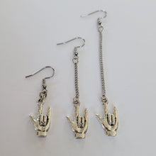 Load image into Gallery viewer, I Love You ASL Earrings, Your Choice of Three Lengths, Dangle Drop Chain Earrings