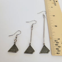 Load image into Gallery viewer, Pyramid Earrings, Your Choice of Three Lengths, Dangle Drop Chain Earrings
