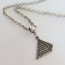 Load image into Gallery viewer, Pyramid Necklace, Your Choice of Gunmetal or Silver Rolo Chain, Machine Cut Stainless Steel Charms, Egyptian Jewelry