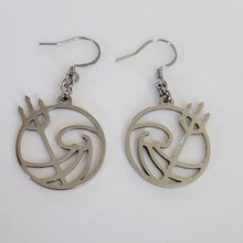 Load image into Gallery viewer, Poseidon Earrings, Dangle Drop Earrings, Stainless Steel Charms, Greek Mythology Jewelry