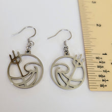 Load image into Gallery viewer, Poseidon Earrings, Dangle Drop Earrings, Stainless Steel Charms, Greek Mythology Jewelry