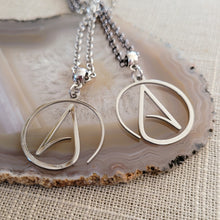 Load image into Gallery viewer, Atheism Necklace, Your Choice of Gunmetal or Silver Rolo Chain, Mens Jewelry
