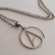 Load image into Gallery viewer, Atheism Necklace, Your Choice of Gunmetal or Silver Rolo Chain, Mens Jewelry